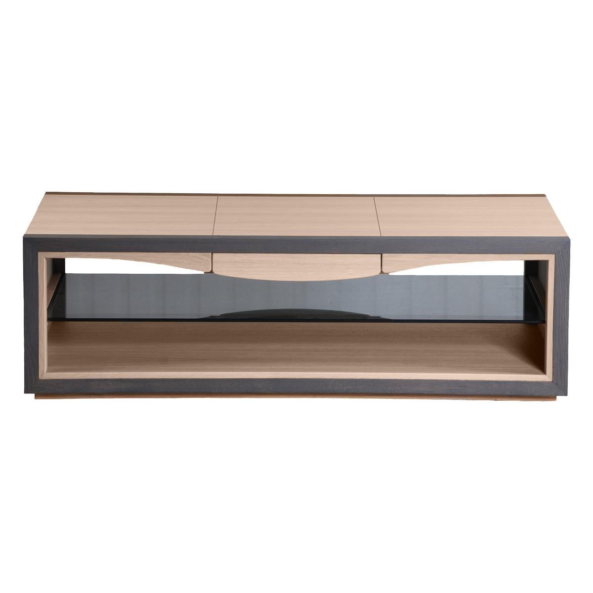 1-drawer French coffee table in oak, design by Christophe Lecomte  For Sale 2