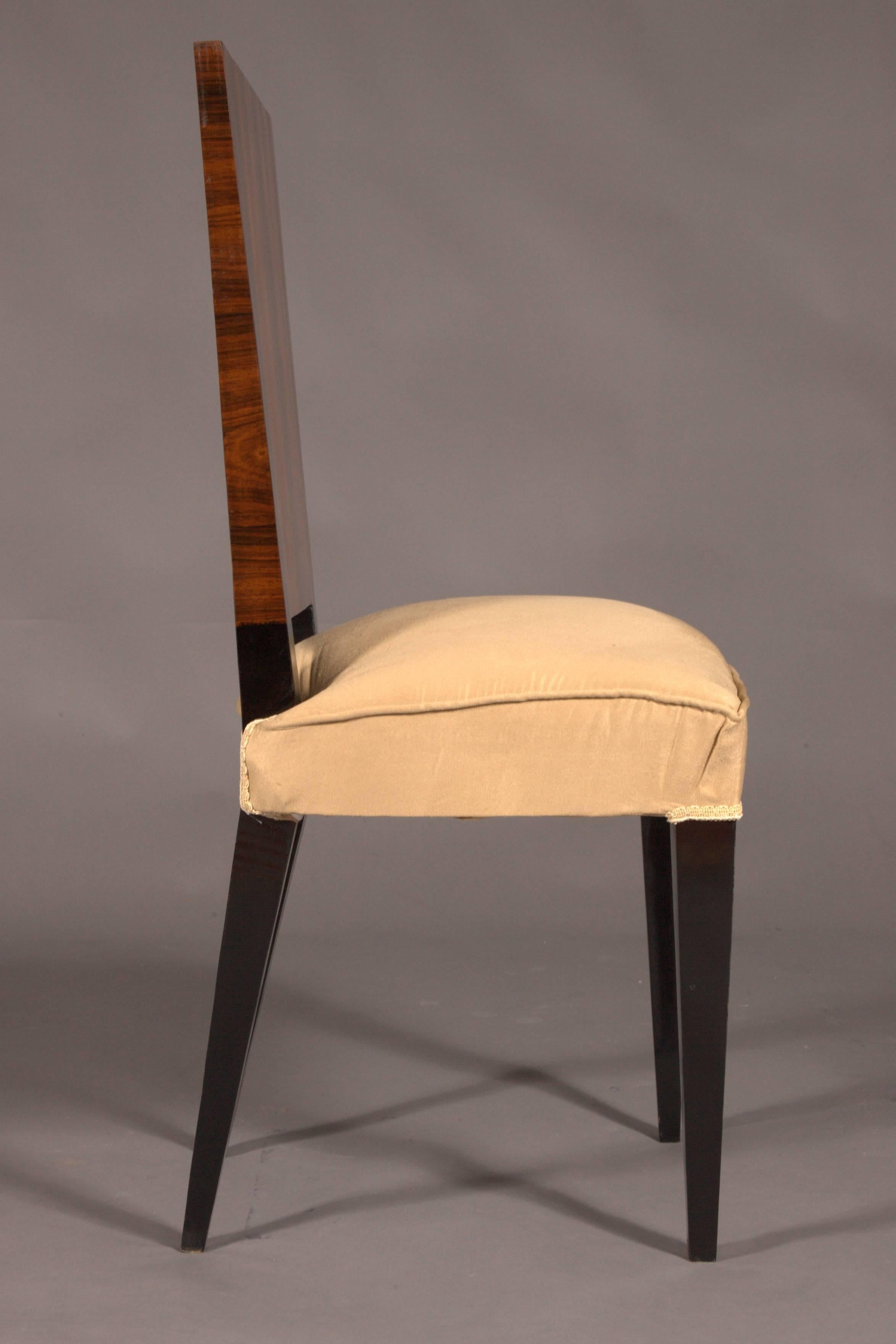 1 Elegant Chair in Art Deco Style, Rosewood Veneer In Good Condition In Berlin, DE