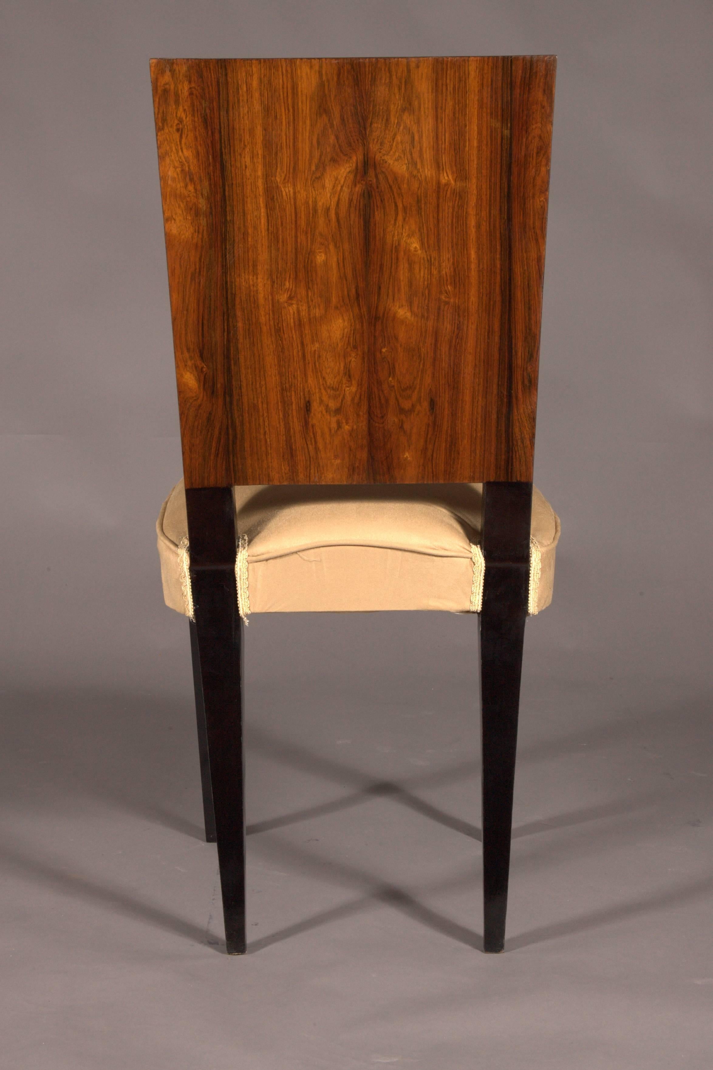 20th Century 1 Elegant Chair in Art Deco Style, Rosewood Veneer