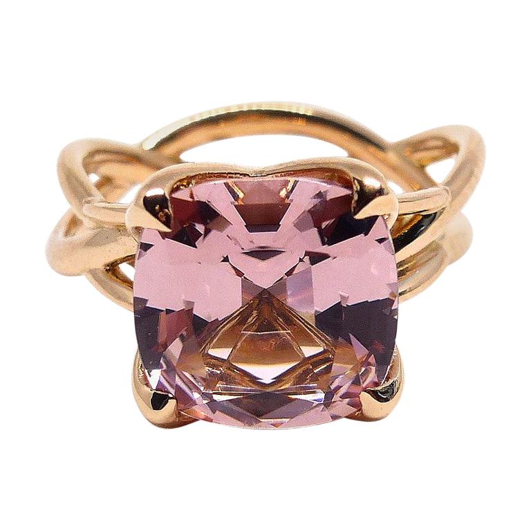 Or rose 4,35 carats. Bague dôme en morganite en vente