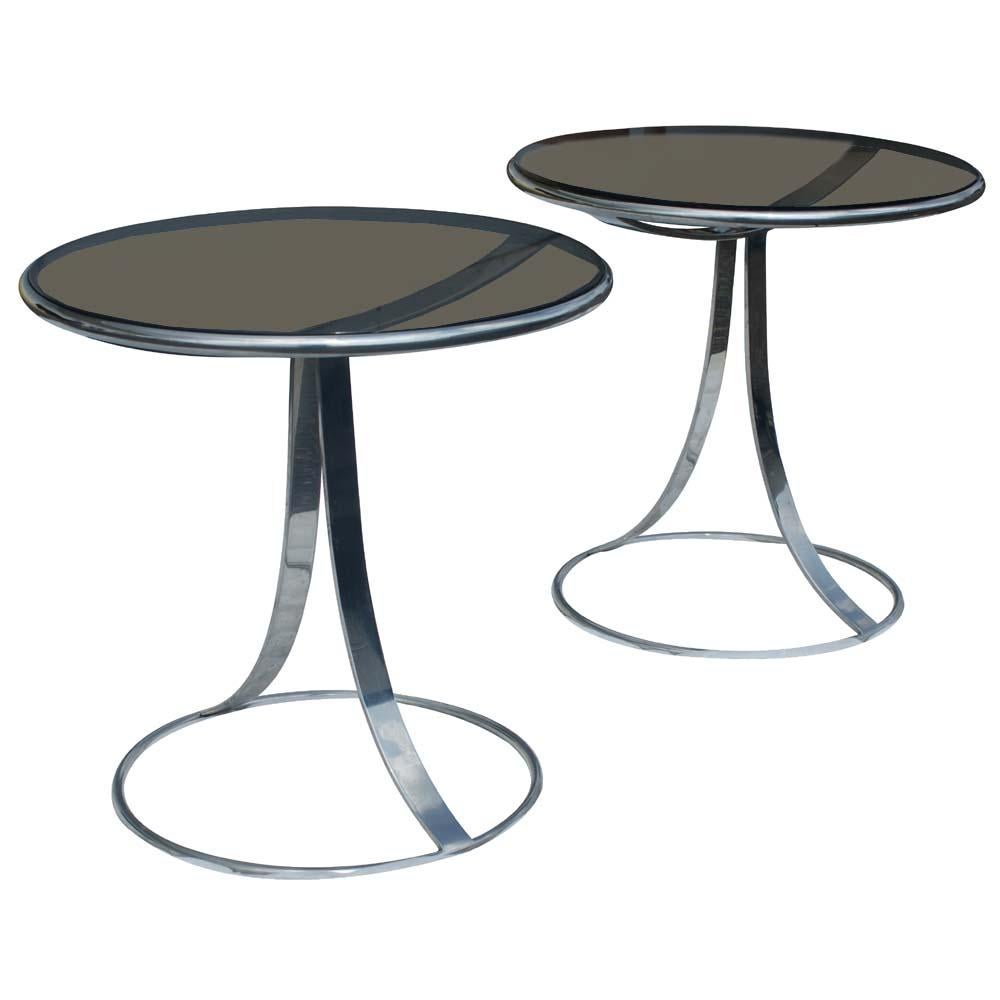 American 1 Gardner Leaver For Steelcase Stainless Side Tables For Sale
