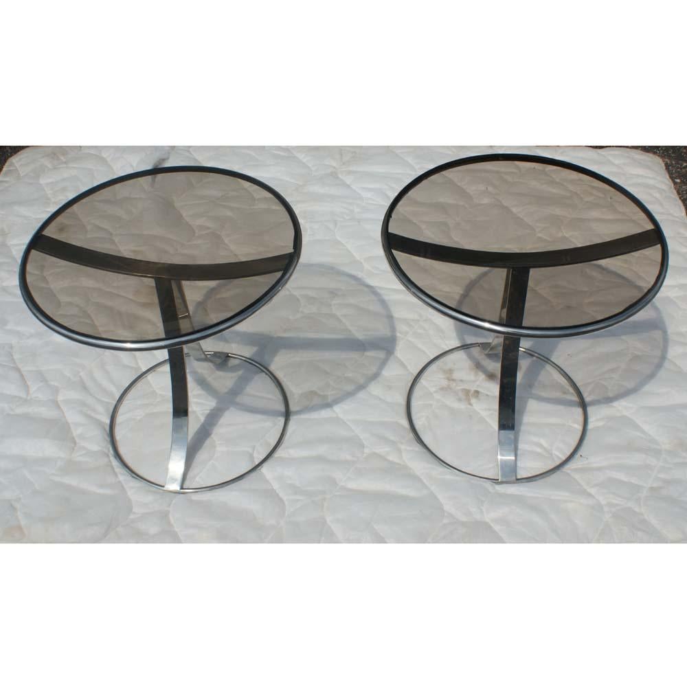 Mid-20th Century 1 Gardner Leaver For Steelcase Stainless Side Tables For Sale