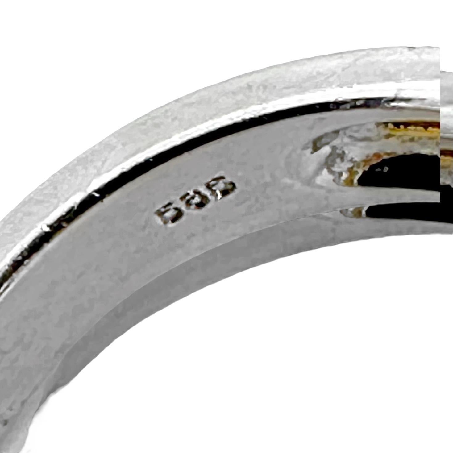 Anello lungo 1 pollice in oro bicolore in stile antico con diamanti in vendita 1