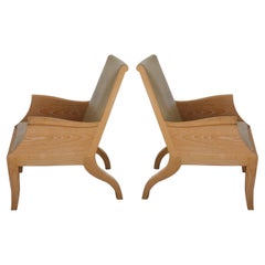 1 "India" Custom Oak Lounge Chairs by Mirak Furniture