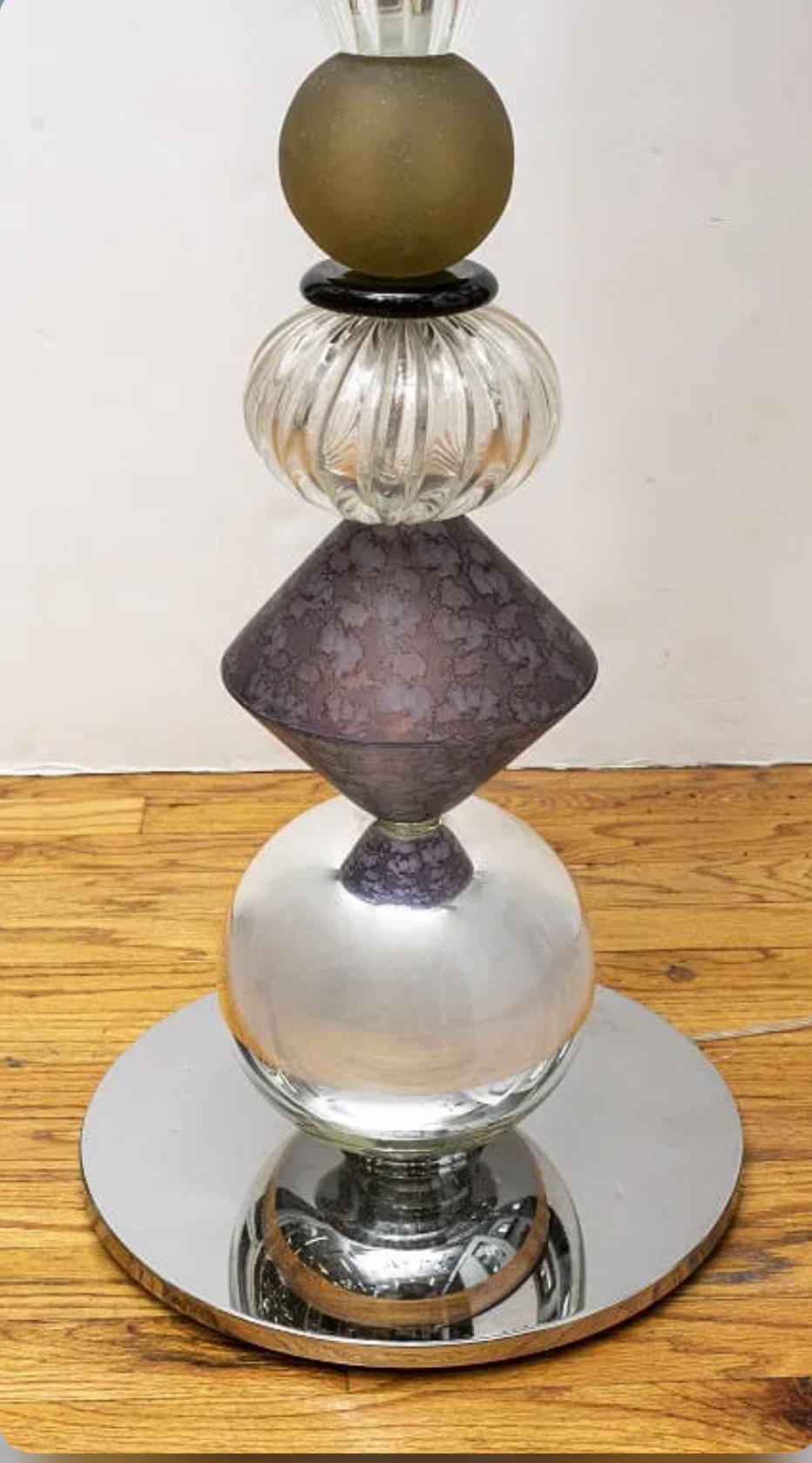 (1) Italienische postmoderne Murano Glas Fackellampe (Postmoderne) im Angebot