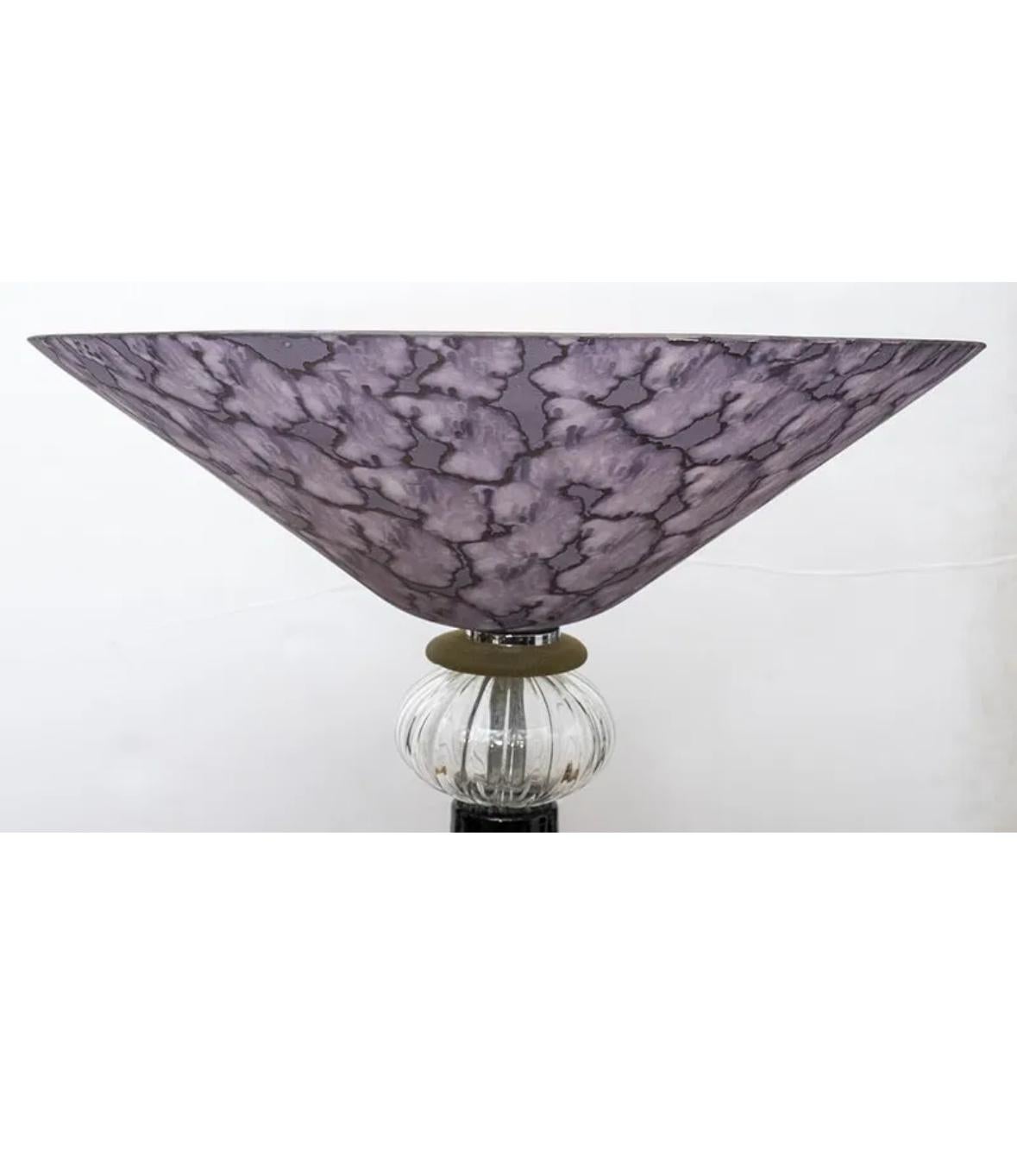 (1) Italienische postmoderne Murano Glas Fackellampe im Zustand „Gut“ im Angebot in Pineville, NC