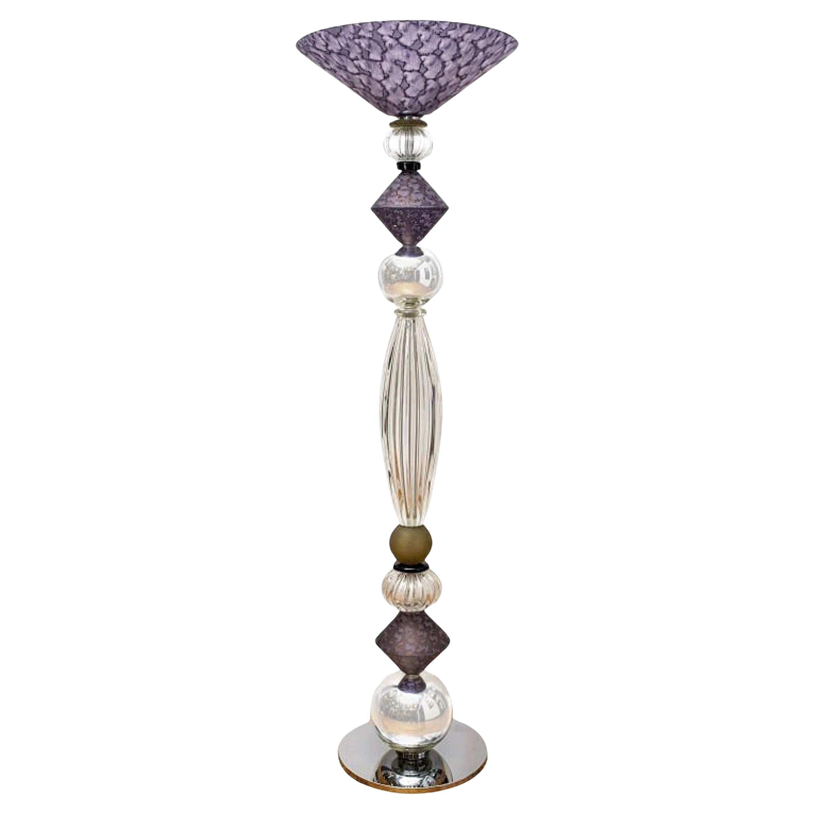 (1) Italienische postmoderne Murano Glas Fackellampe im Angebot