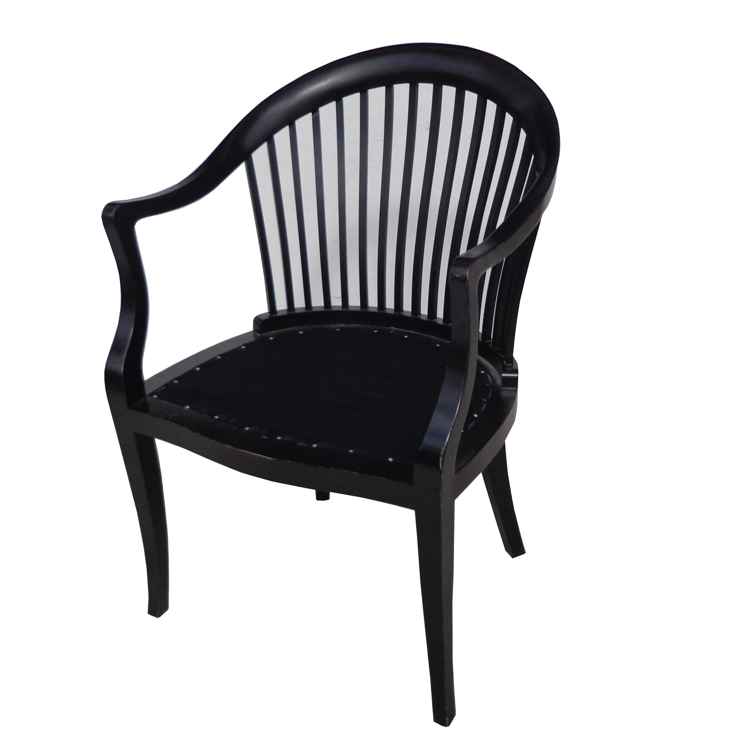 Ébénisé Fauteuil de banquier 1 Jack Lenor Larsen en vente