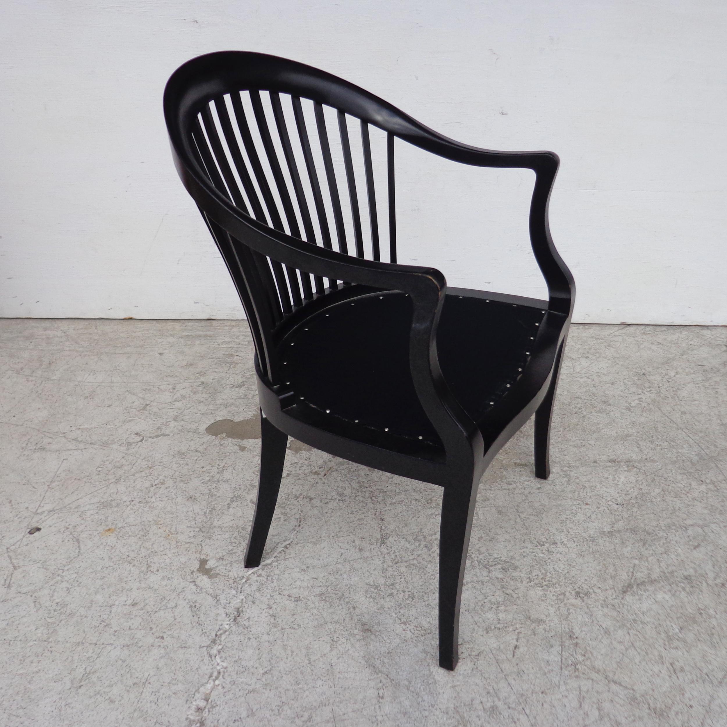 Ebonized 1 Jack Lenor Larsen Bankers Arm Chair For Sale