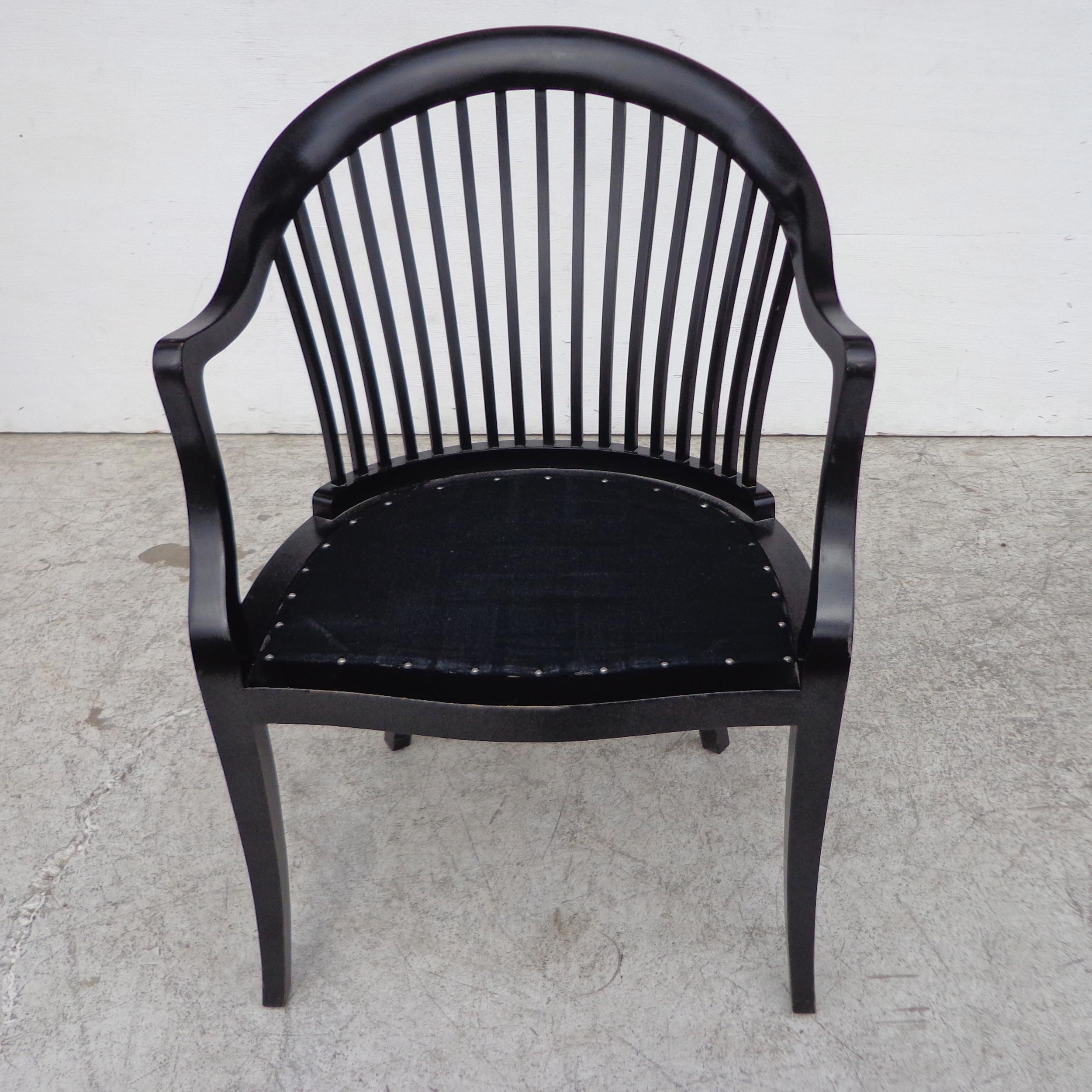 1 Jack Lenor Larsen Bankers Arm Chair In Good Condition For Sale In Pasadena, TX