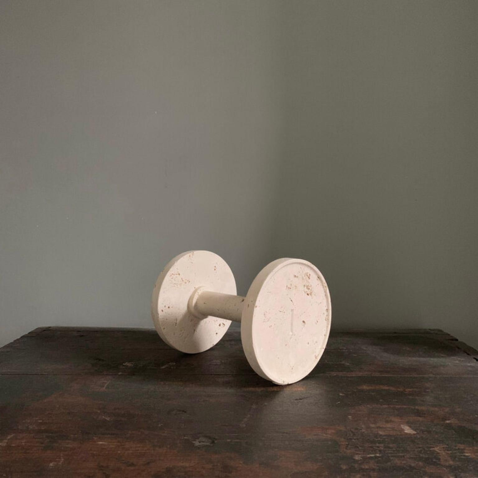 1 Kg dumbbell by Pete Pongsak
2017
Materials: Italian Travertine
Dimensions: diameter 12.5 x height 16.5 cm
Made in Italy

Hand craved from a single piece of stone.

ARCHIVE & ARCHIVE Studio specializes in creating functional sculptures and