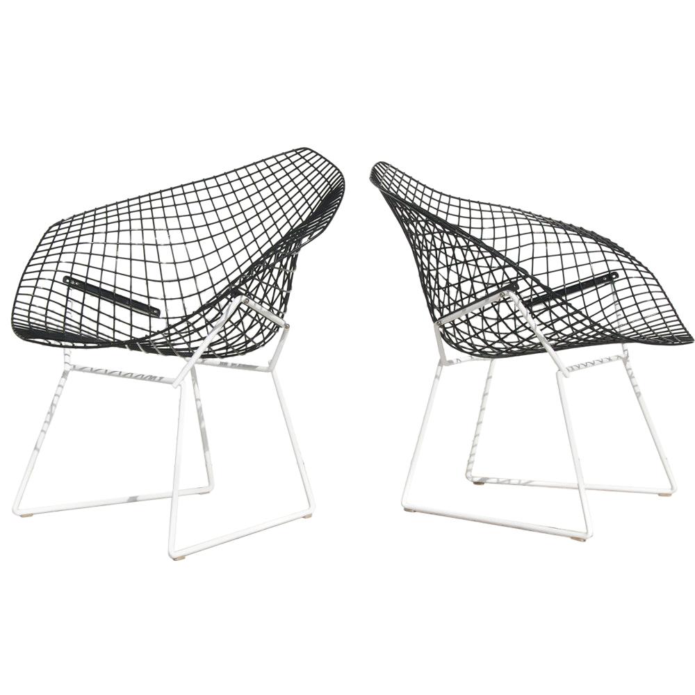 1 Knoll Bertoia Early Version Diamond Lounge Chair For Sale