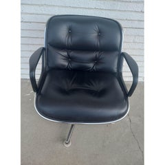 1 Knoll Pollock Executive Swivel Armchair Black Leather