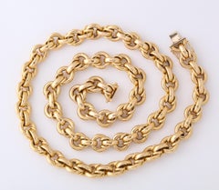14 Karat Italian Yellow Gold Round Link Chain