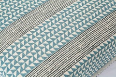 Large Square Ottoman in Tribal Printed Linen