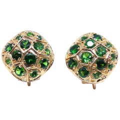 Orecchini in oro rosso con 26 tsavoriti da 1,56ct.