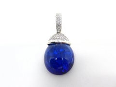 White Gold 34, 63ct Tanzanite Briolett & Diamonds Pendant