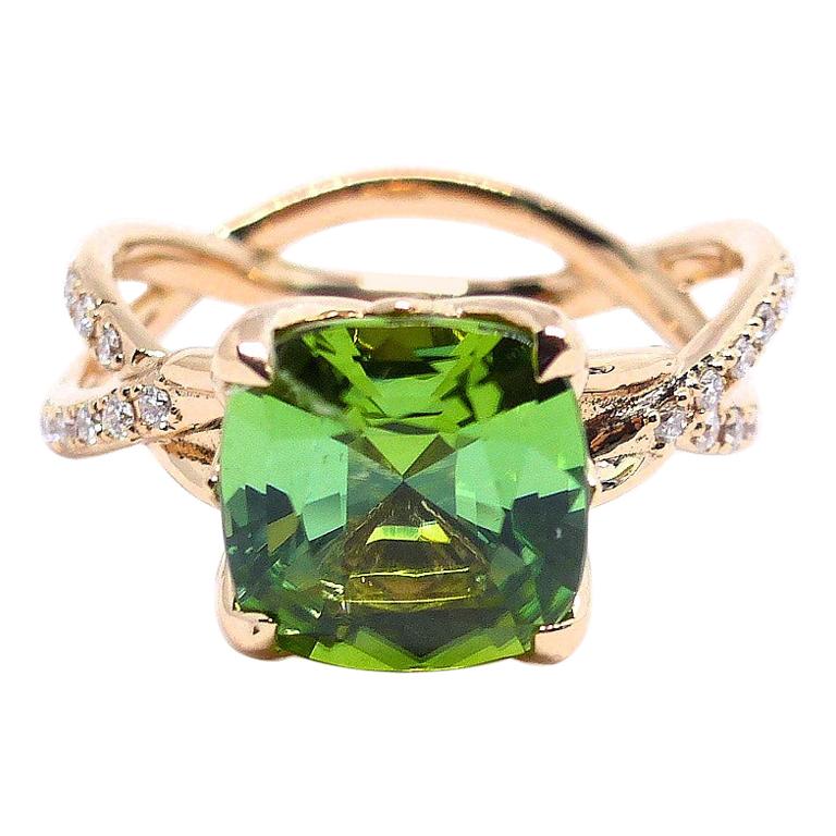 Rose Gold 2, 94ct. Green Tourmaline Dome Ring