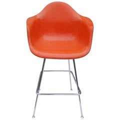 1 Midcentury Eames Herman Miller Fiberglass Arm Shell Chair Stool