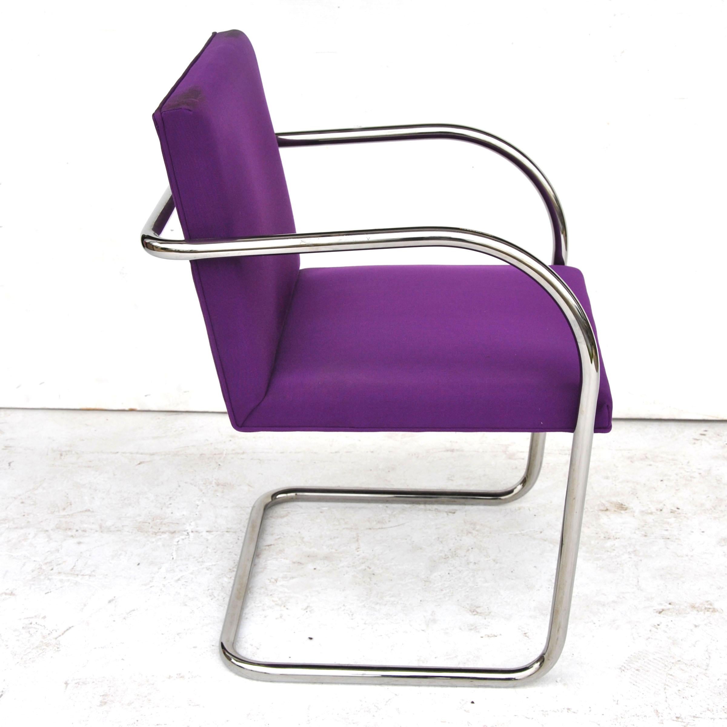 American 1 Midcentury Knoll Brno Stainless Tubular Chair by Ludwig Mies van der Rohe