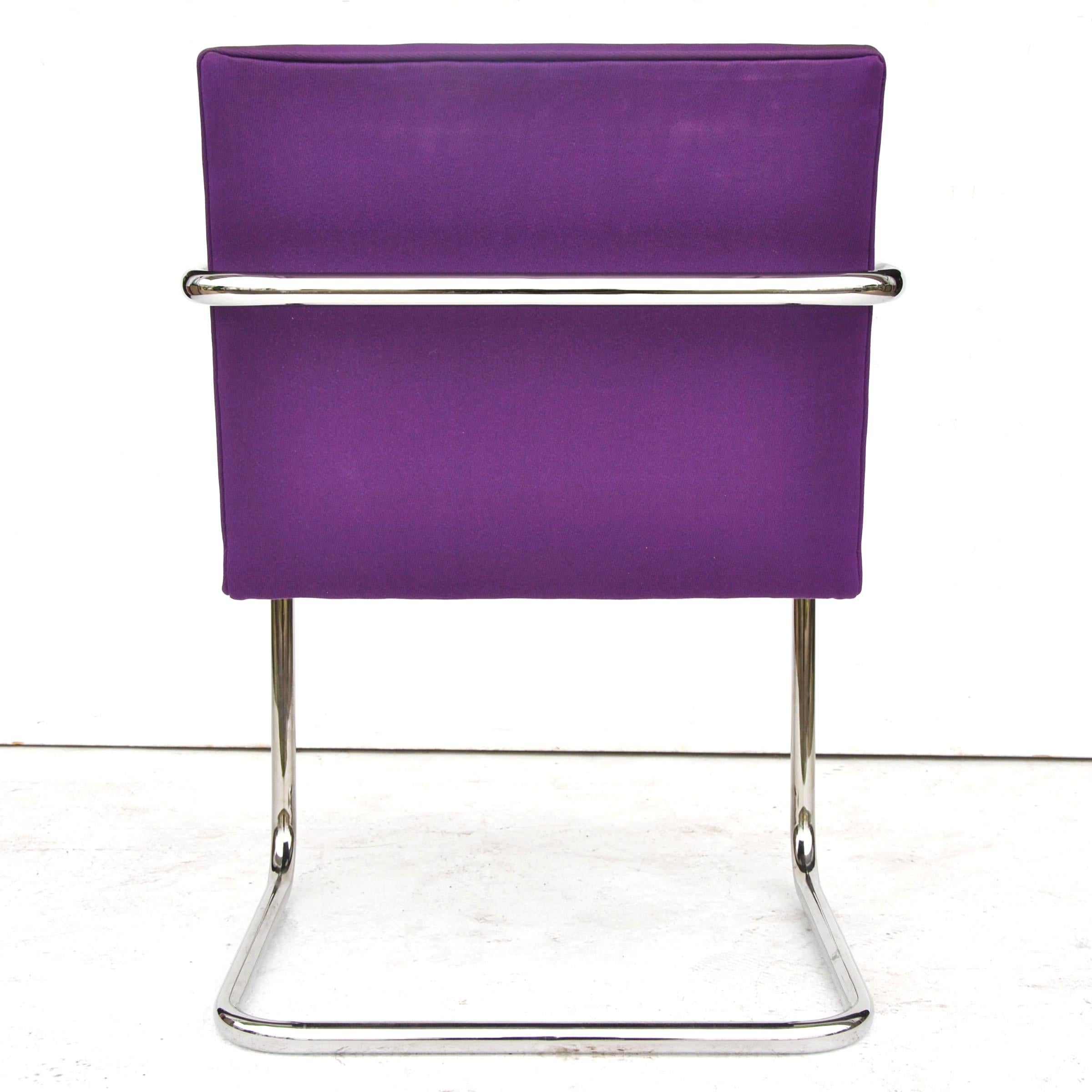 1 Midcentury Knoll Brno Stainless Tubular Chair by Ludwig Mies van der Rohe In Good Condition In Pasadena, TX