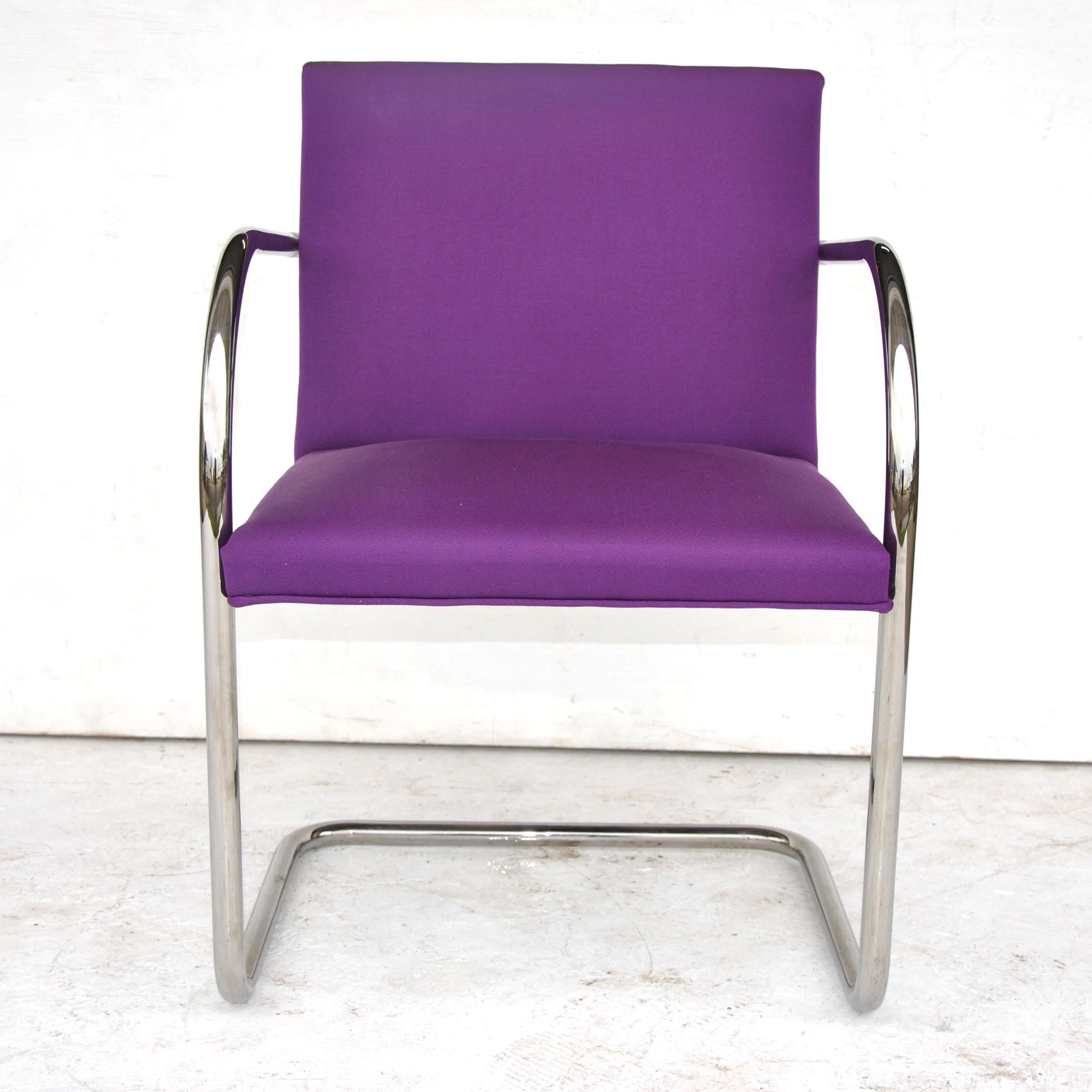 20th Century 1 Midcentury Knoll Brno Stainless Tubular Chair by Ludwig Mies van der Rohe