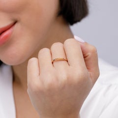 1 MM Pave Set Citrine Bar Ring in 14K Solid Gold for Women