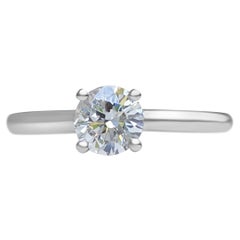 $1 NO RESERVE!  0.50 Carat Diamond - 14K White Gold - Ring