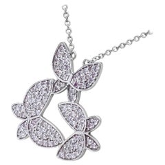 $1 NO RESERVE ! 0.50 Ct Fancy Pink Diamond 14 kt. Collier à pendentifs en or blanc
