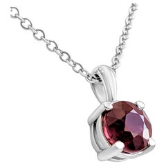 $1 No Reserve!, 0.80 Carat Ruby, 14 Karat White Gold, Necklace with Pendant