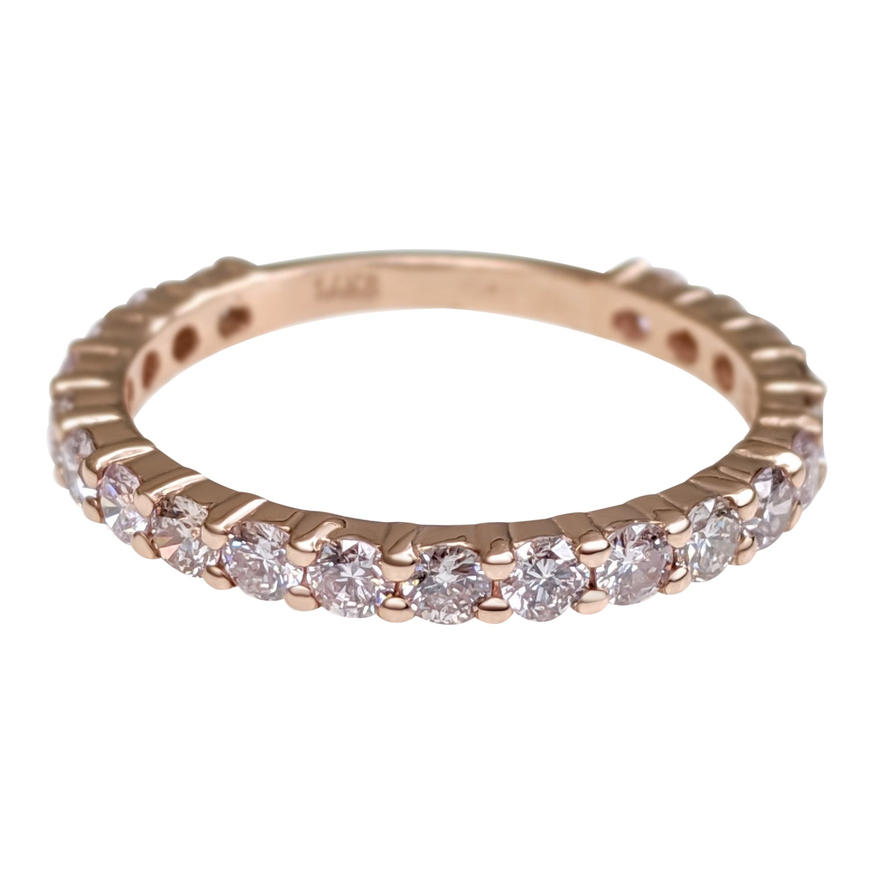 $1 NO RESERVE! 0,93 Karat rosa Diamanten 3/4 Eternity-Ring 14K Roségold