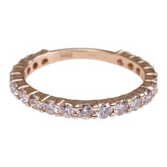$1 NO RESERVE! 0.93 Carat Pink Diamonds 3/4 Eternity Band 14K Rose Gold
