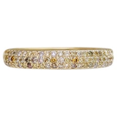 $1 NO RESERVE!  1.01cttw Fancy Diamonds Eternity Band - 14k Yellow Gold