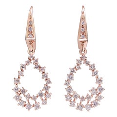 $1 NO RESERVE! 1.05Cttw Fancy Pink Diamonds - 14 kt. Rose gold - Earrings