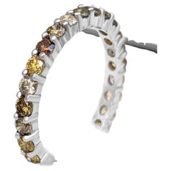 $1 No Reserve! 1.13cttw Fancy Diamonds 3/4 Eternity Band, 14k White Gold Ring