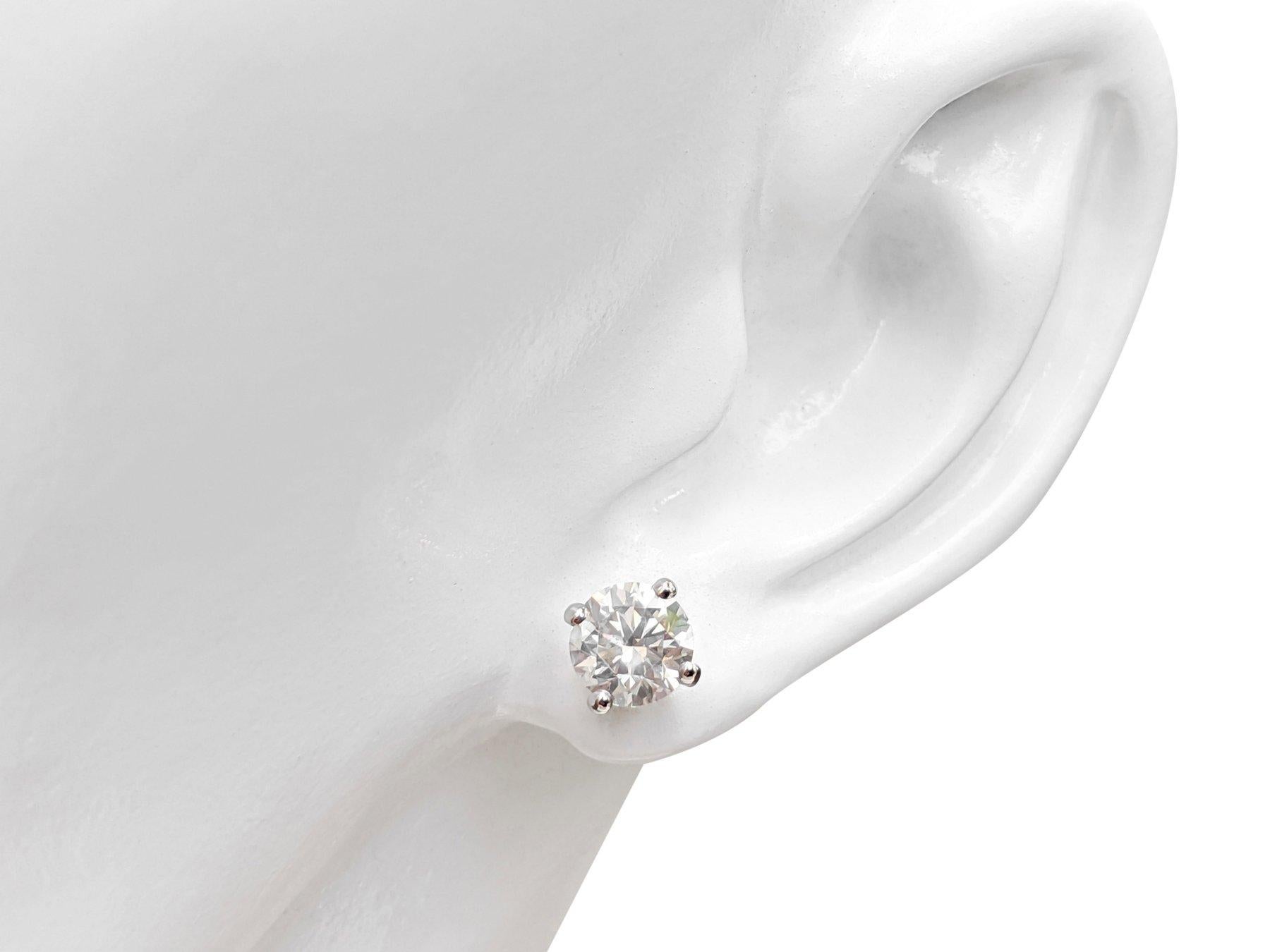 Women's $1 NO RESERVE! 1.21 Carat Diamond - 14 kt. White gold - Earrings