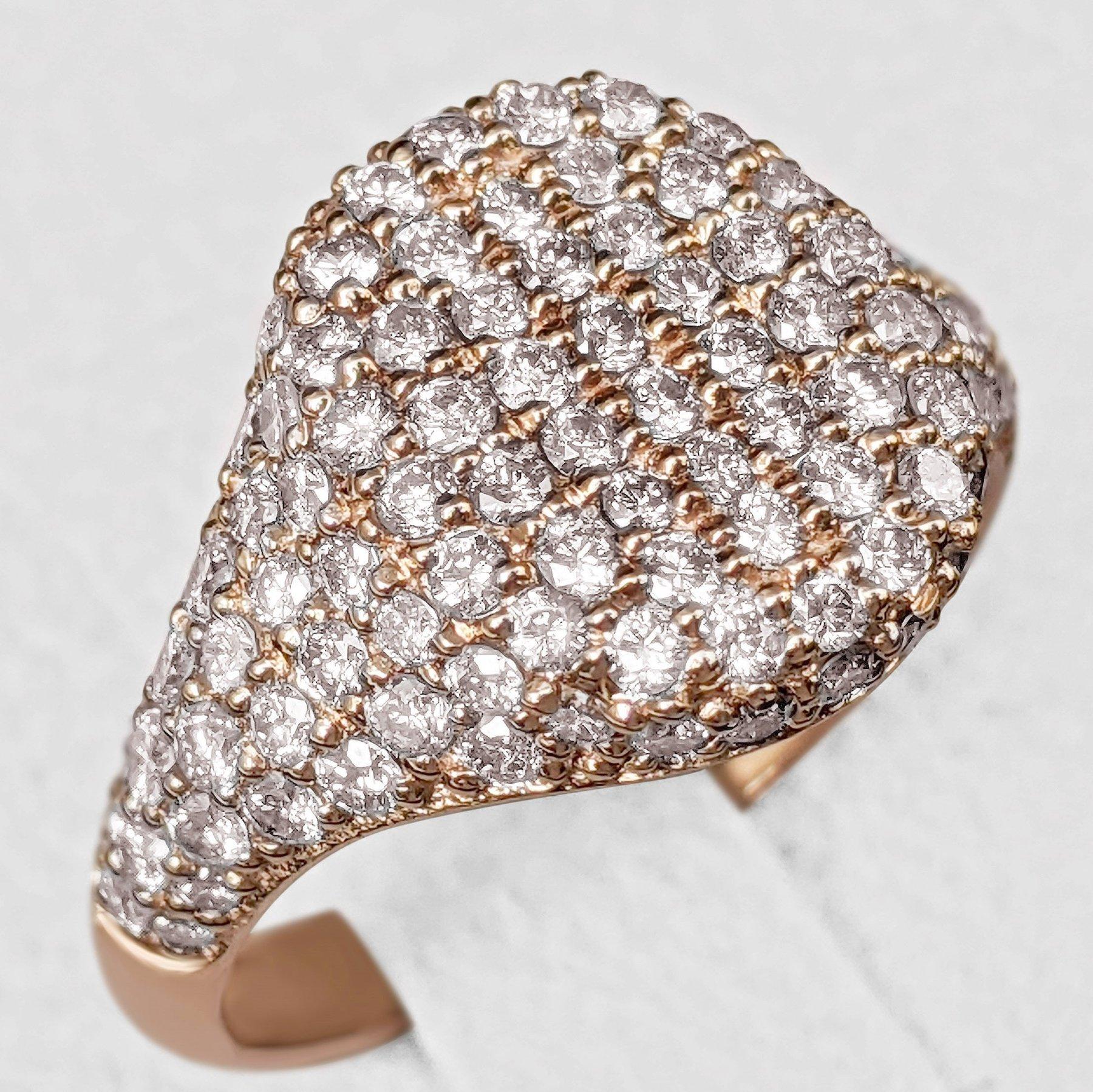 Women's NO RESERVE! 1.25 Carat Fancy Pink Diamond Dome - 14 kt. Pink gold - Ring