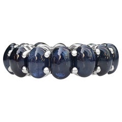 $1 KEIN RESERVE! - 15,35 Karat natürlicher Saphir Eternity Band, 14K Weißgold Ring