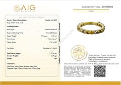 $1 NO RESERVE! 1.78 Carat Fancy Diamonds 3/4 Eternity Band - 14 kt. Gold - Ring