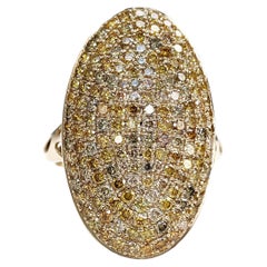 $1 NO RESERVE - 2,22 Karat Fancy Diamond Dome, 14kt Gelbgold Ring