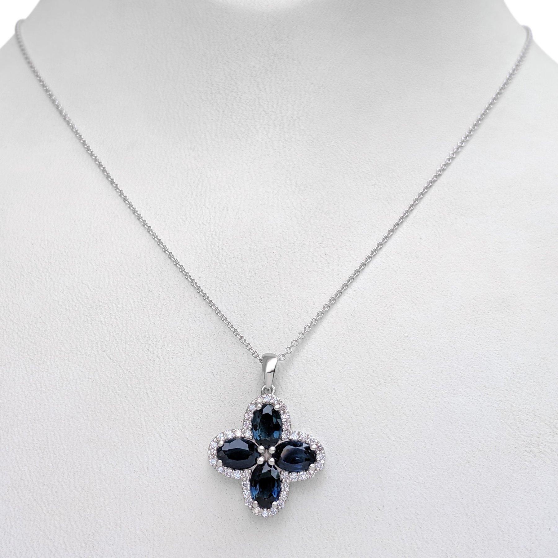¡SIN RESERVA! - Zafiro de 2,32ct y Diamantes Rosas de 0,25Cttw - Oro Blanco de 14K Art Decó en venta