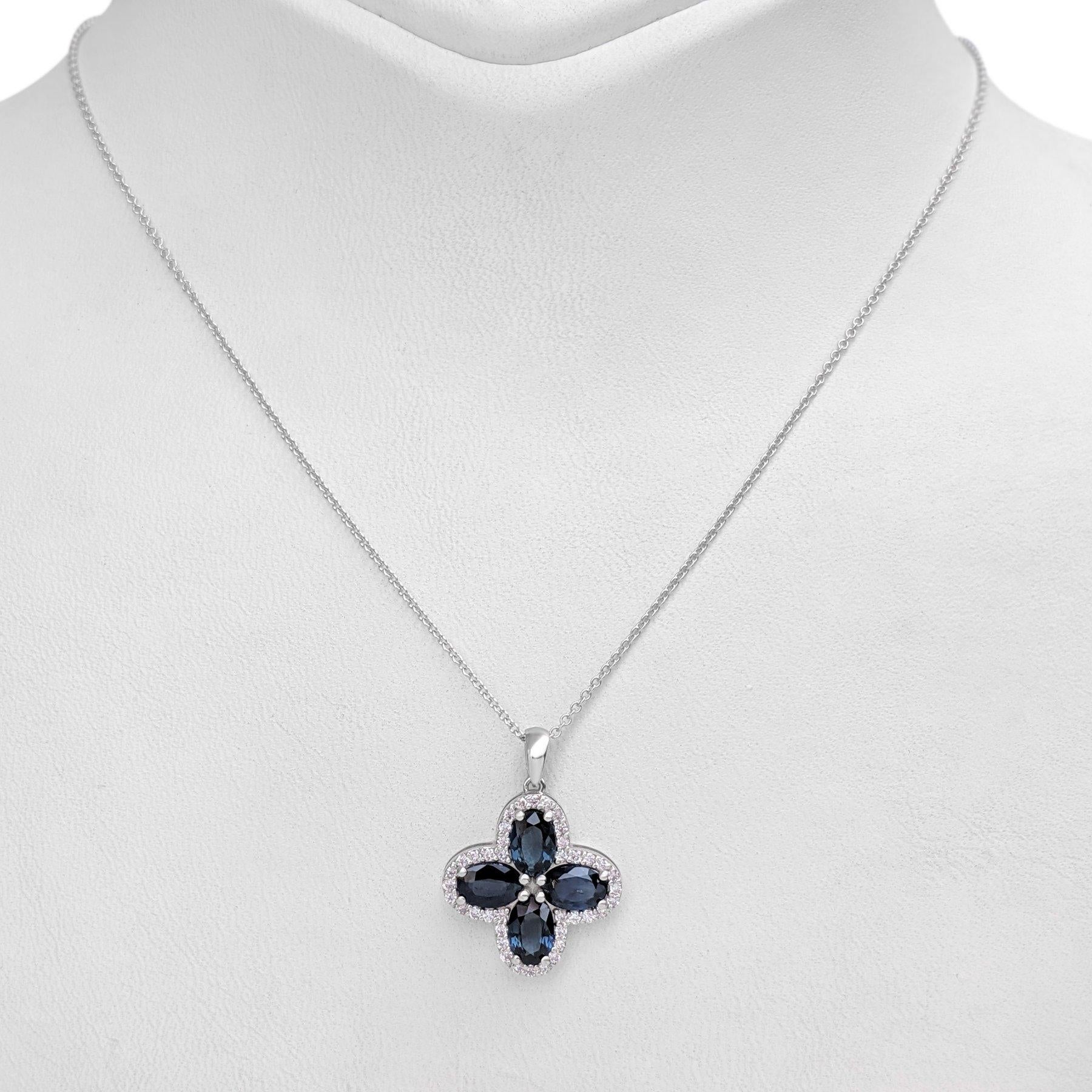 ¡SIN RESERVA! - Zafiro de 2,32ct y Diamantes Rosas de 0,25Cttw - Oro Blanco de 14K Corte oval en venta
