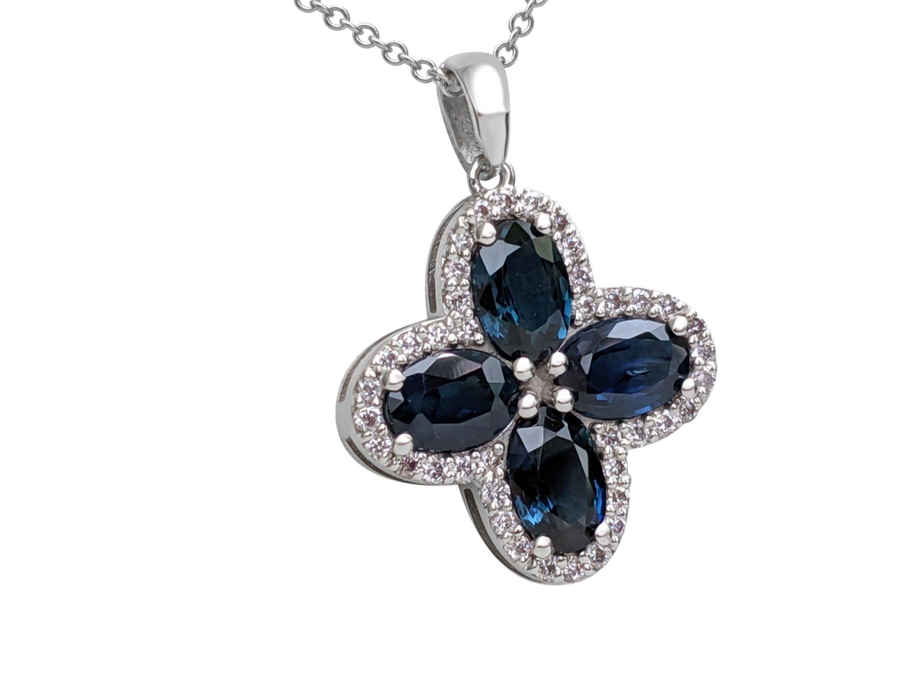 De las mujeres ¡SIN RESERVA! - Zafiro de 2,32ct y Diamantes Rosas de 0,25Cttw - Oro Blanco de 14K en venta