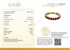$1 NO RESERVE!  2.56 Carat 3/4 Eternity Ruby Band - 14 kt. Yellow Gold