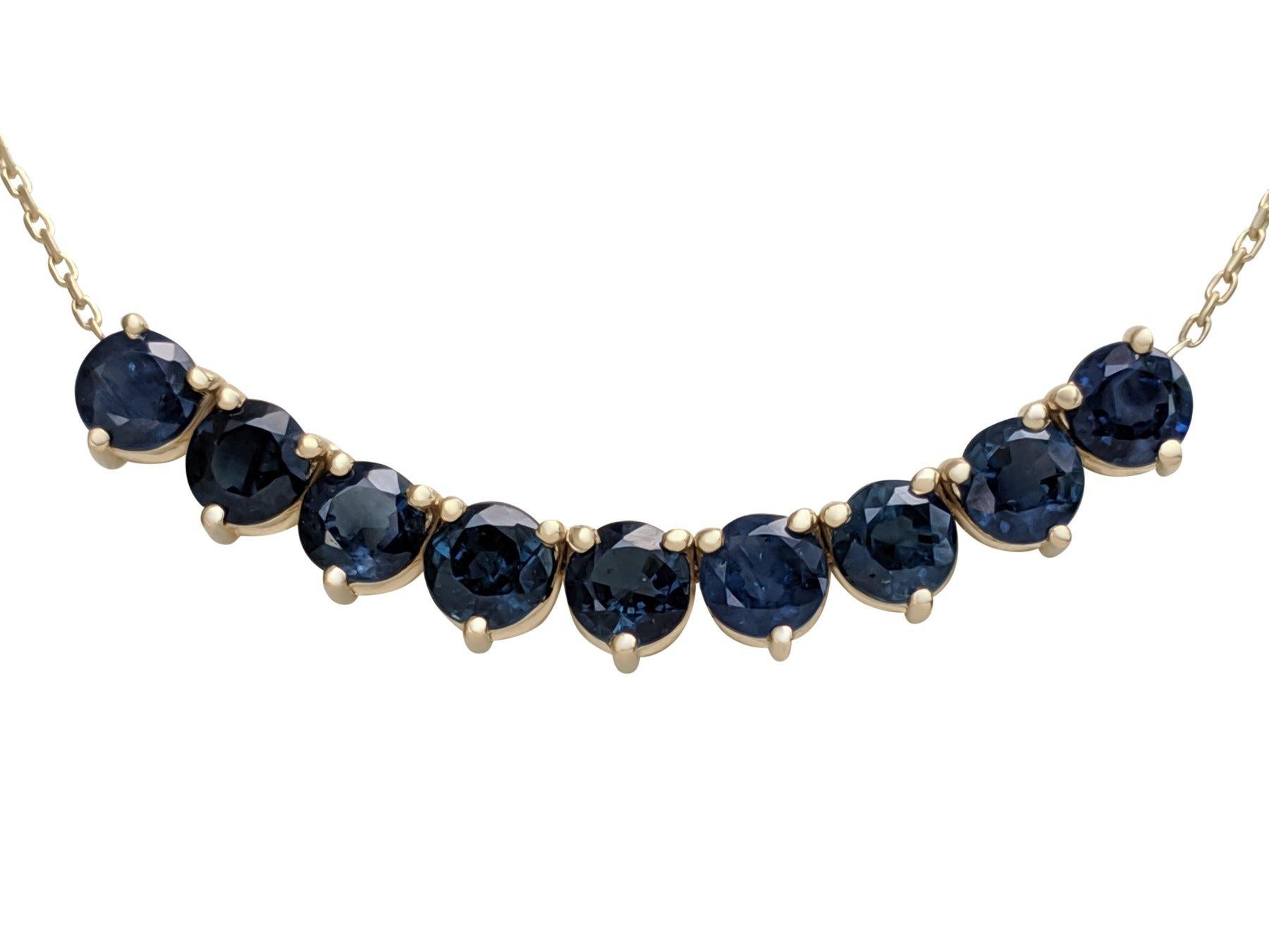Art Deco $1 NO RESERVE!  -  2.78ct Sapphire - 14K Yellow Gold - Pendant Necklace For Sale