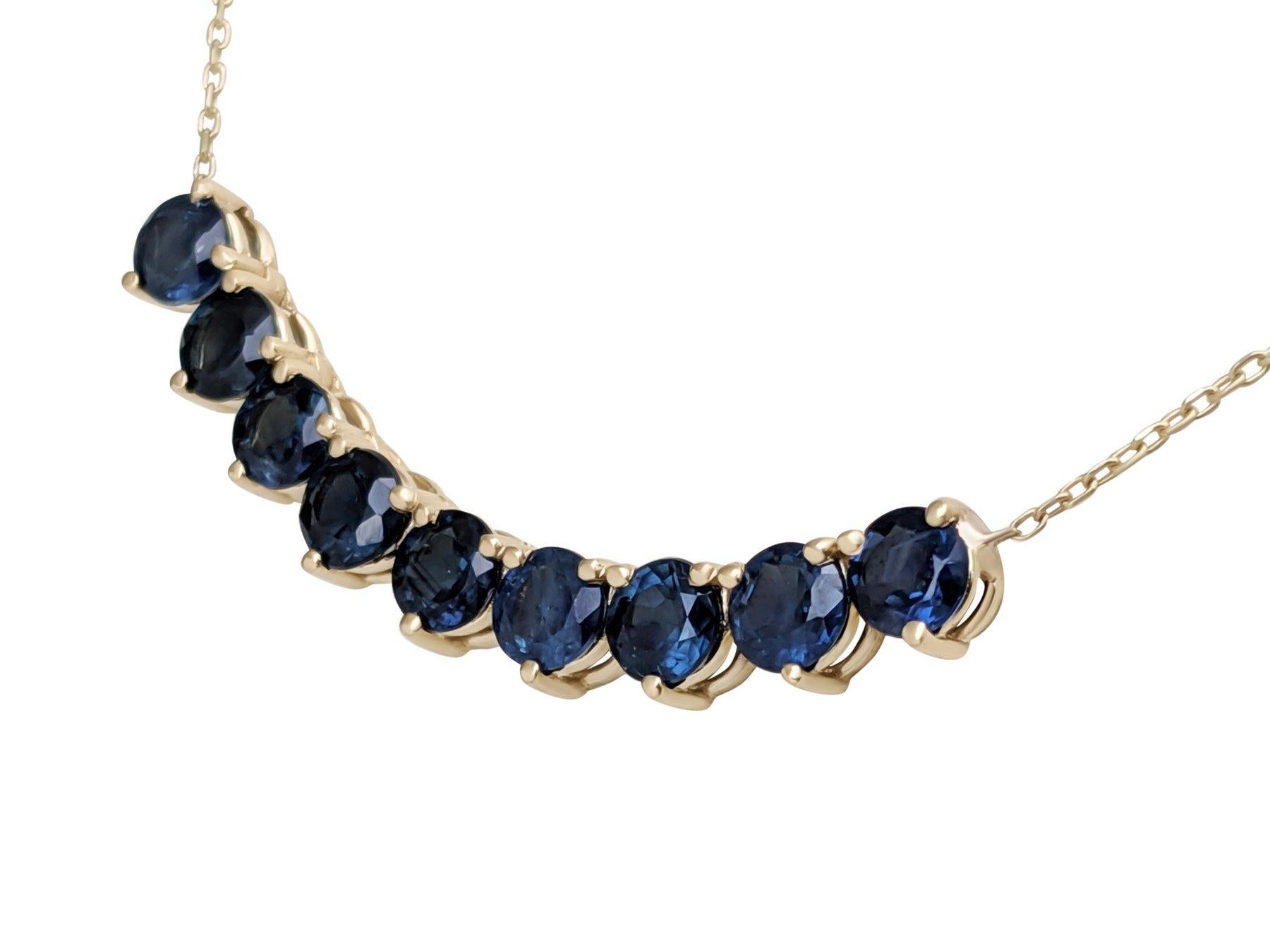 $1 NO RESERVE!  -  2.78ct Sapphire - 14K Yellow Gold - Pendant Necklace In New Condition For Sale In Ramat Gan, IL