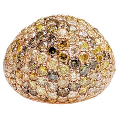 $1 NO RESERVE!  3.51 Carat Fancy Diamond Dome - 14k Pink gold - Ring