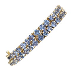 $1 No Reserve! -  7.33cttw Light Blue Sapphire Bracelet,  14k Yellow Gold