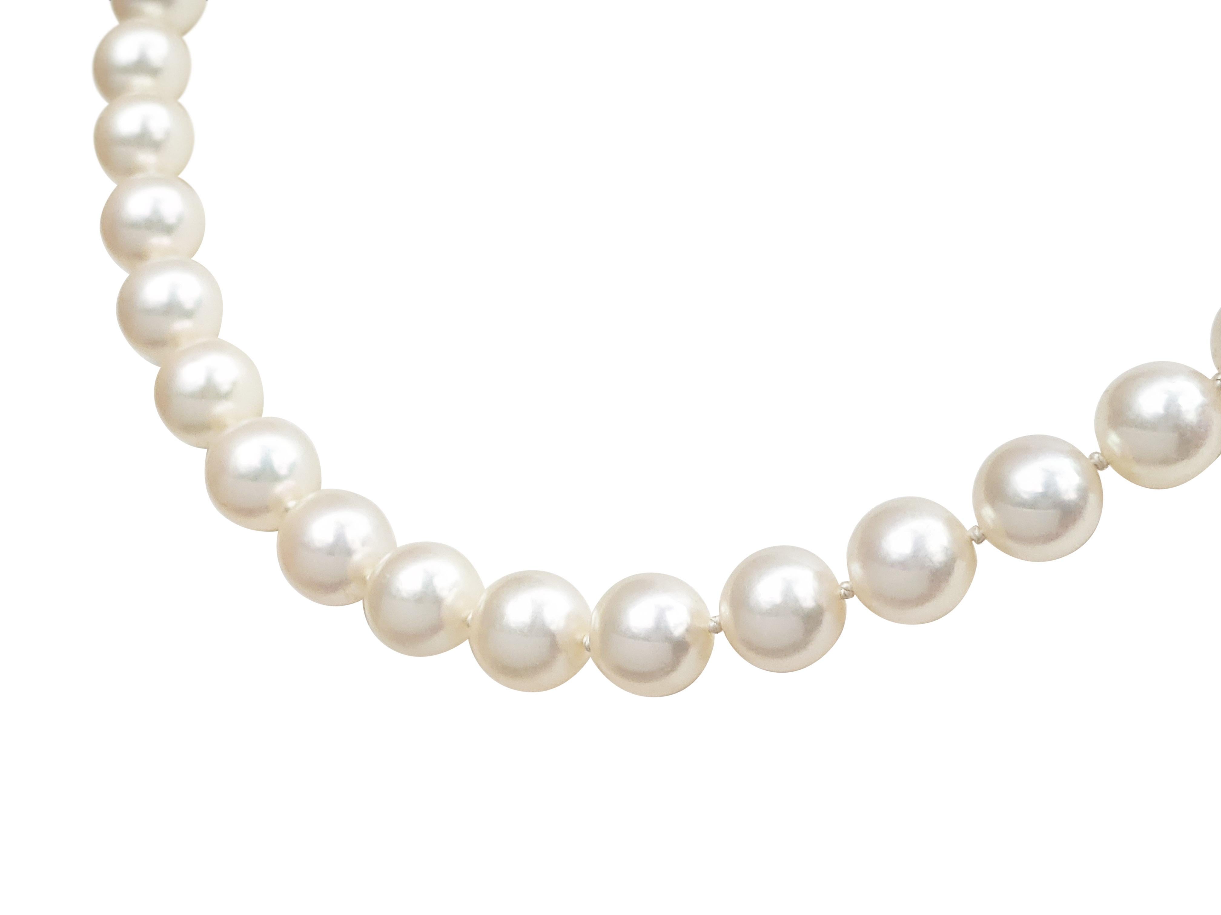 Art Deco $1 NO RESERVE! - 7.5mm Cream Japanese Akoya Pearls, Yellow Gold Necklace