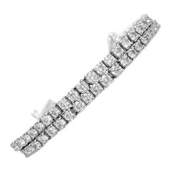 $1 No Reserve!  D-F 2.16cttw Diamond Tennis Riviera, 14k White Gold Bracelet